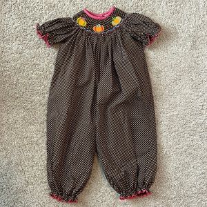 Toddler girl 3T pumpkin/ fall smocked outfit